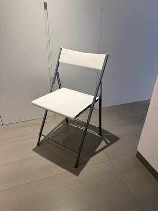 Set 4 Sillas Plegables Metal Blanco