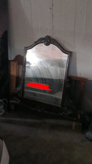Espejo antiguo madera y cristal