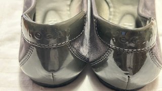 Ballerine Hogan grigie vernice e camoscio n.36