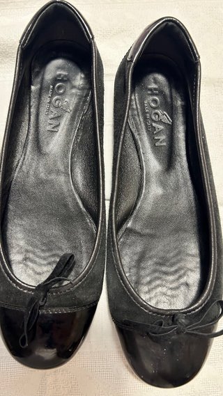 Ballerine Hogan grigie vernice e camoscio n.36