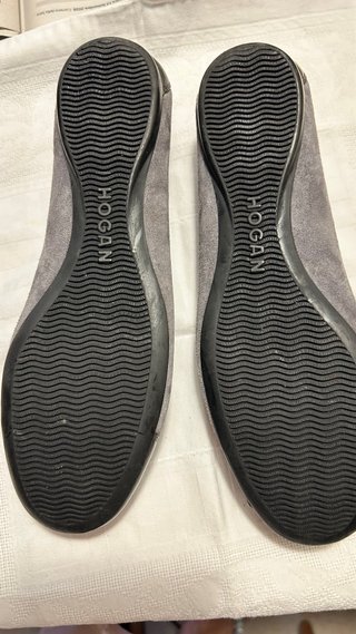 Ballerine Hogan grigie vernice e camoscio n.36