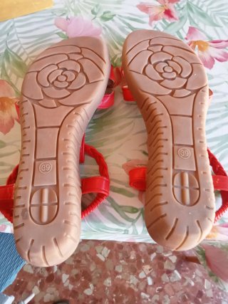 Sandalias Rojas Mujer con Brillantes