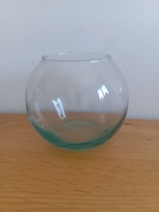 Pecera redonda de cristal