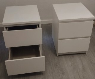 Comodino IKEA MALM 2 Cassetti Bianco