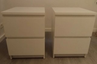 Comodino IKEA MALM 2 Cassetti Bianco