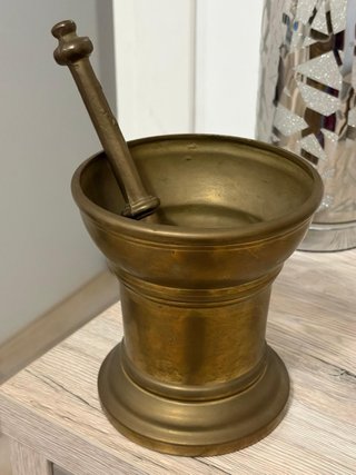 Mortaio e Pestello in Bronzo Antico