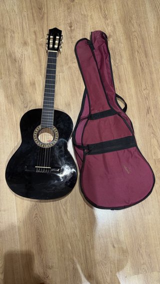 Guitarra Española Negra con Funda