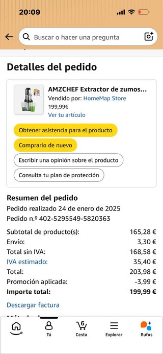 Extractor zumo Amzchef poco uso