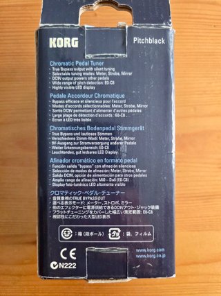 Afinador Korg Pitchblack Cromático Pedal