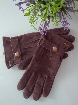 ☑️ ELEGANTES GUANTES DE MUJER PIEL MARRÓN AMC T-10