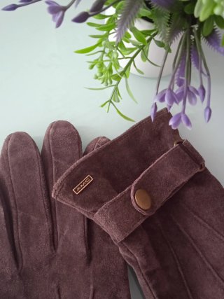 ☑️ ELEGANTES GUANTES DE MUJER PIEL MARRÓN AMC T-10