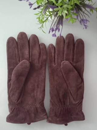 ☑️ ELEGANTES GUANTES DE MUJER PIEL MARRÓN AMC T-10