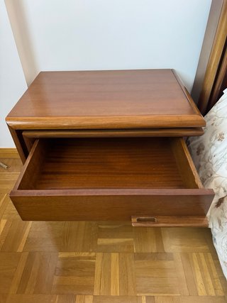Cama madera con mesillas para colchón 135cm
