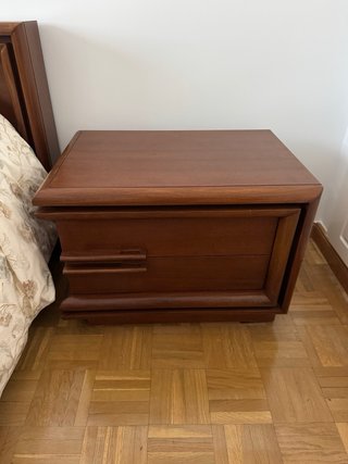 Cama madera con mesillas para colchón 135cm