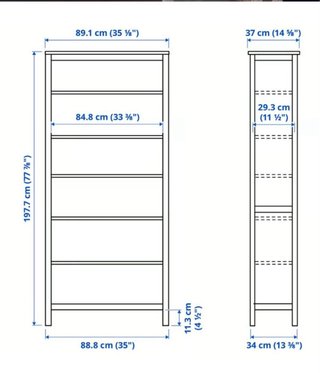 Librería IKEA HEMNES blanca. 90x37x197 cm