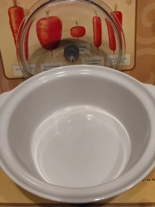 Casseruola ceramica con coperchio vetro