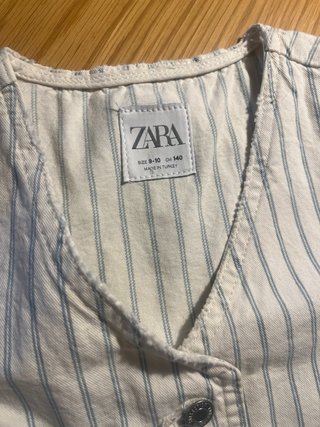 Conjunto Zara rayas chaleco y pantalón