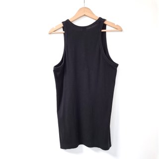 Camiseta negra 100% algodón sin mangas talla M - L