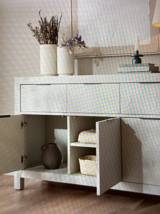 Aparador Banak Madera Gris y Beige
