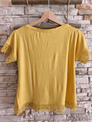 Maglietta OVS S con pizzo giallo senape
