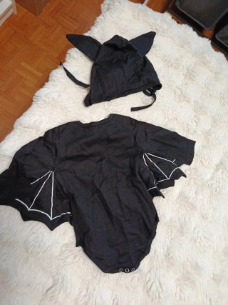 Disfraz esqueleto murciélago bebé 80cm