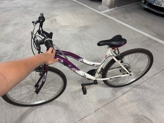 Bicicleta Morada y Blanca