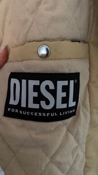 Chaqueta Bomber Diesel Beige con Parches