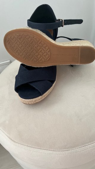 Zapatillas cuña esparto azul marino Tommy Hilfiger