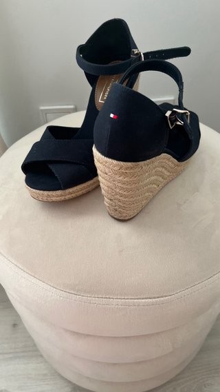 Zapatillas cuña esparto azul marino Tommy Hilfiger