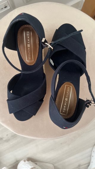 Zapatillas cuña esparto azul marino Tommy Hilfiger
