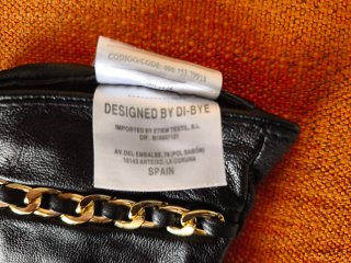 Guantes de piel mujer con cadena dorada