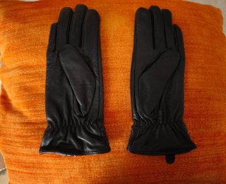 Guantes de piel mujer con cadena dorada