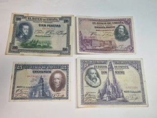 LOTE BILLETES PESETAS 1925 1928