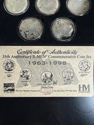 Set 5 Monedas Plata 999 X-Men Highland Mint 1998