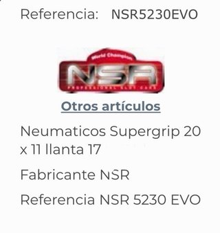 Neumáticos NSR 20x11 supergrip