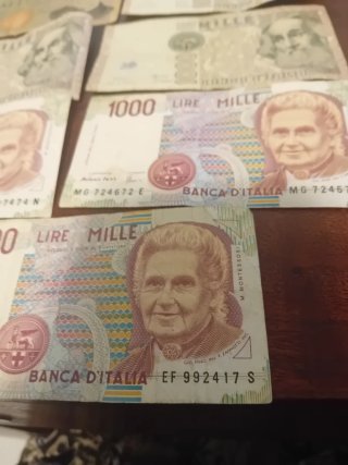 Set 7 Banconote Lire Italiane da Collezione