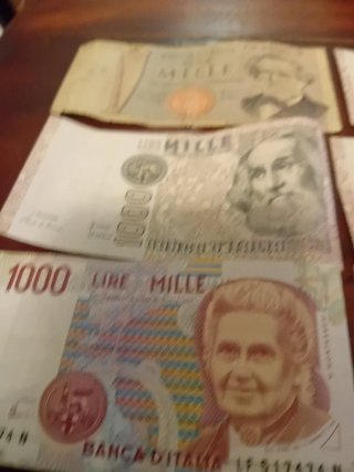 Set 7 Banconote Lire Italiane da Collezione