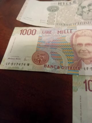 Set 7 Banconote Lire Italiane da Collezione