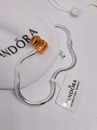 Pulsera Pandora 20cm Cierre Barril Dorado