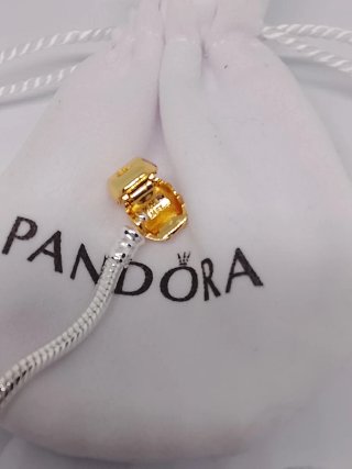 Pulsera Pandora 20cm Cierre Barril Dorado