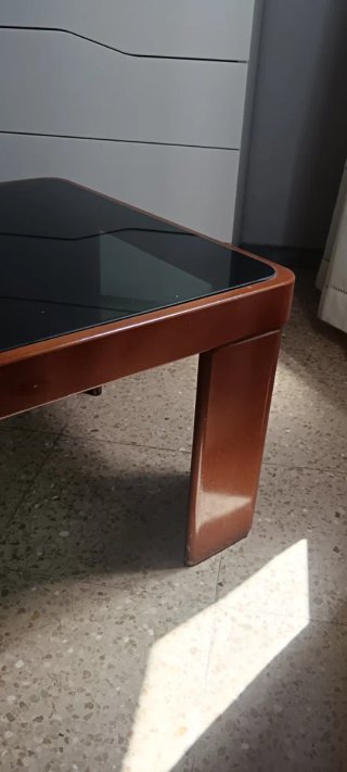 Mesa Centro Vintage Madera y Cristal