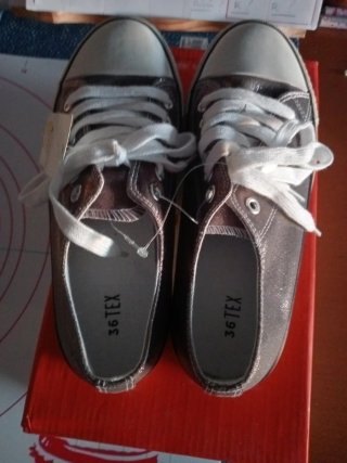 Zapatillas 36 TEX plateadas talla 36