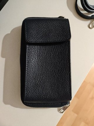 Bolso/monedero negro con correa
