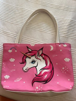 Bolso de mano unicornio rosa