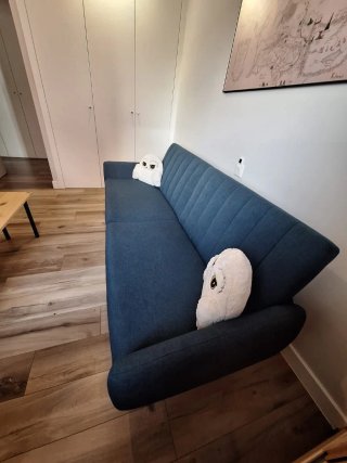 Sofá Cama Azul Tela