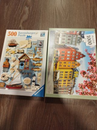 2 Puzzles Ravensburger 500 y 1000 piezas