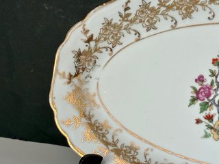 🇫🇷 Bandeja rabanera porcelana ave paraíso dorada