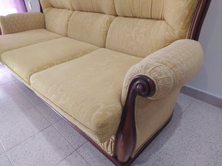 Sofá clásico 3 plazas madera maciza