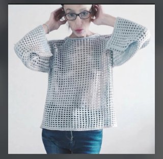 Jersey Crochet Gris Talla Única