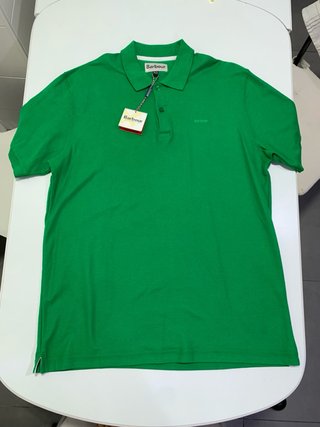 Polo Barbour Verde Manga Corta